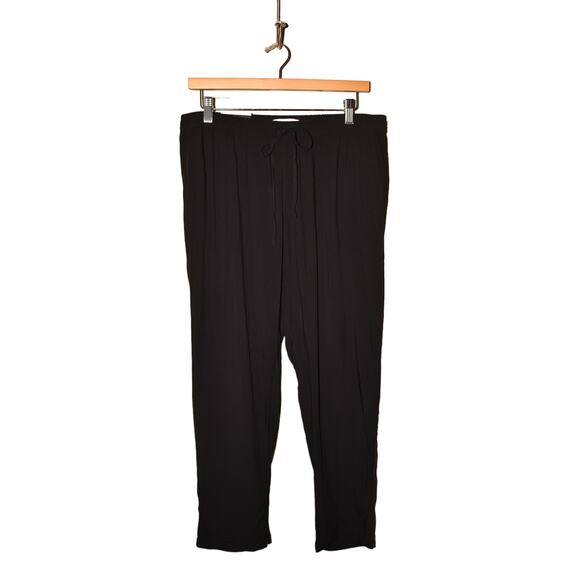 BANANA REPUBLIC NEW $60 Soft Pull-On Ankle Pant Black Elastic Waist Medium - Picture 1 of 3